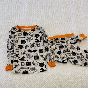 Little Sleepies Halloween Kids Pajama Set - Cream and Orange